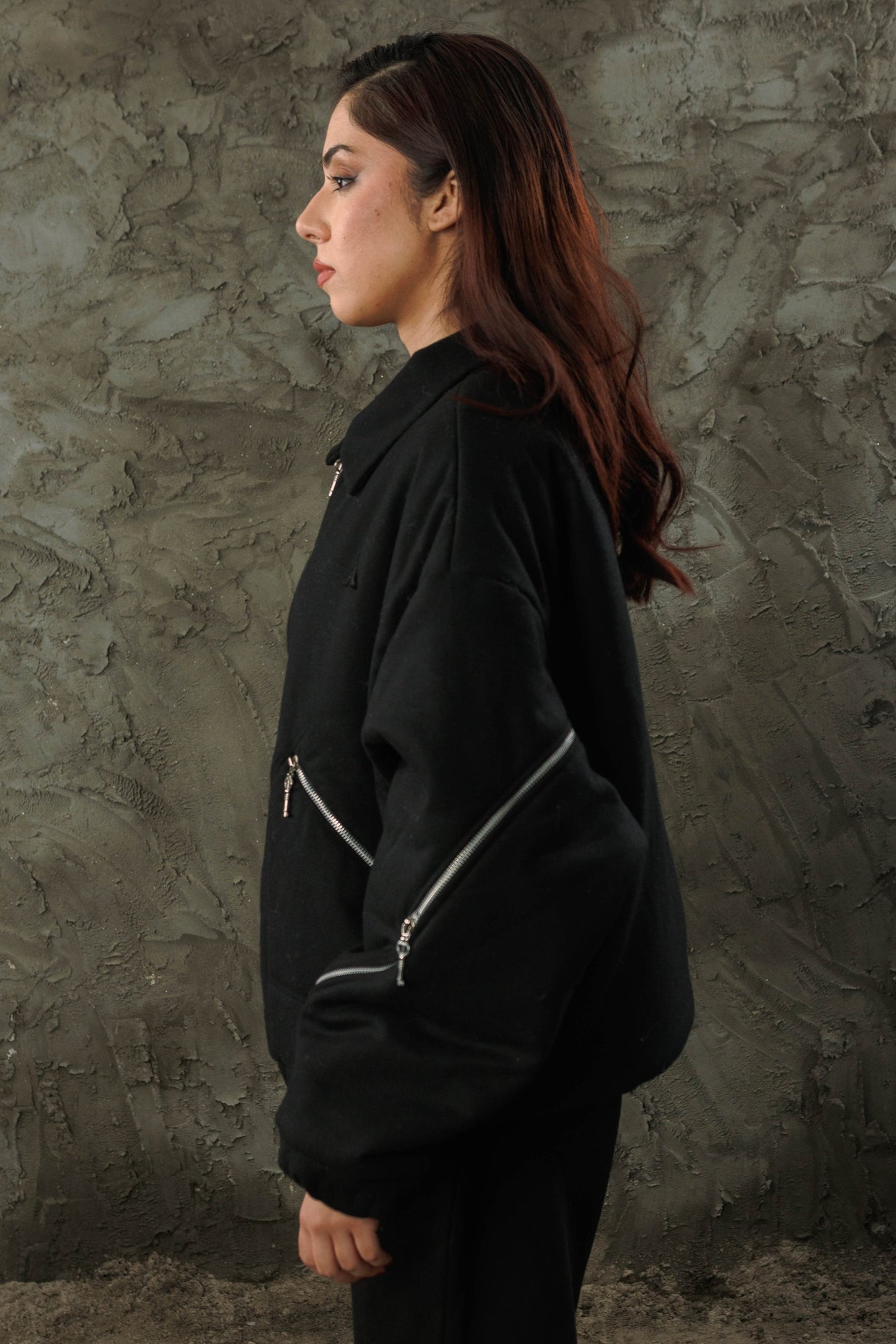 Black Wool Bomber