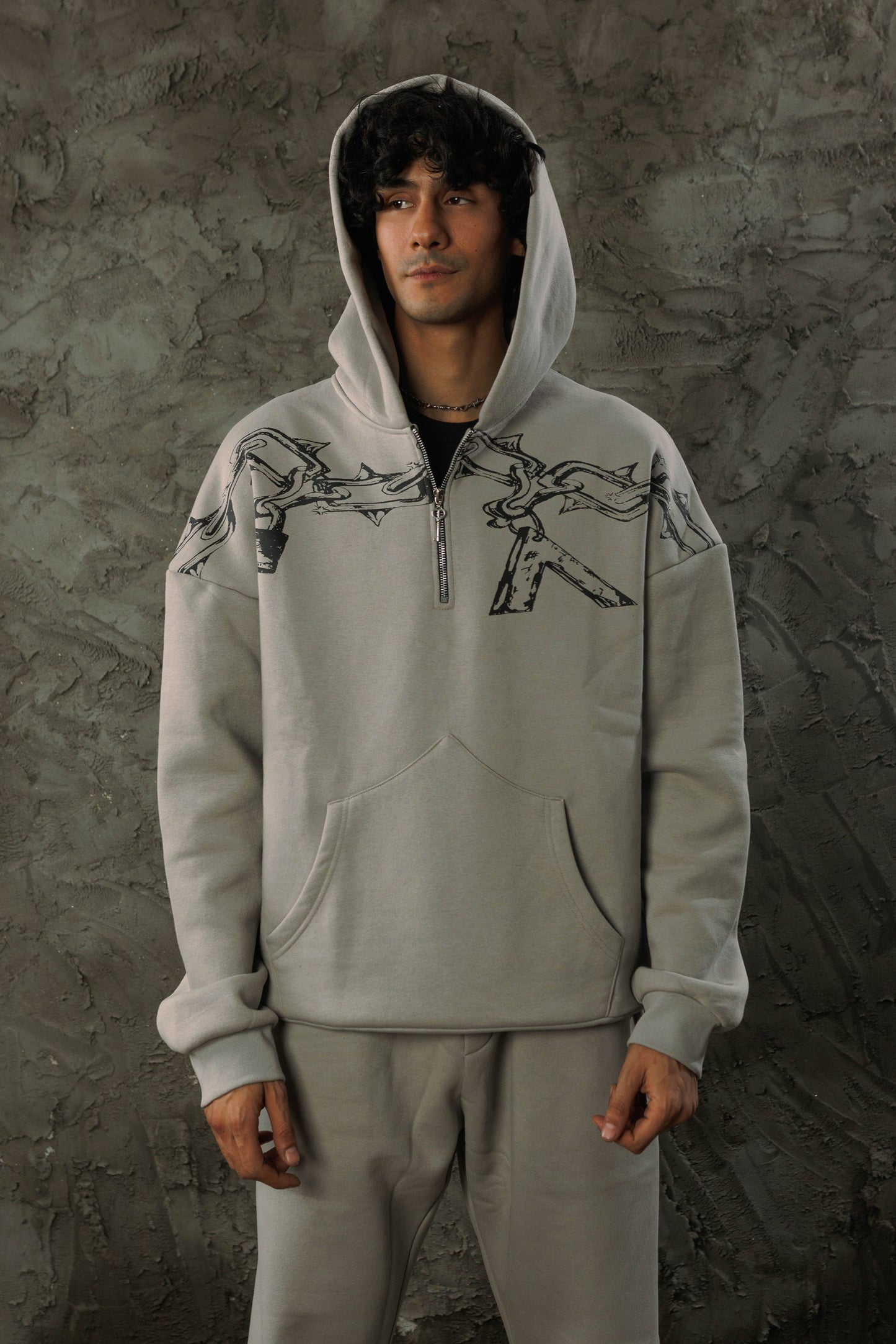 Grey Chain Hoodie