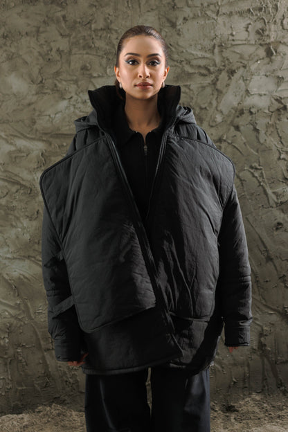 Black Flap Long Jacket