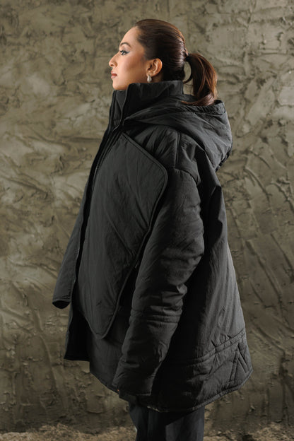 Black Flap Long Jacket