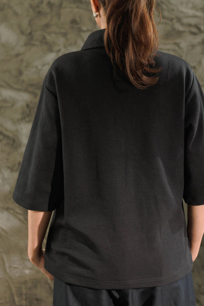 Black Cropped Polo
