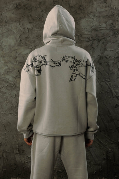 Grey Chain Hoodie