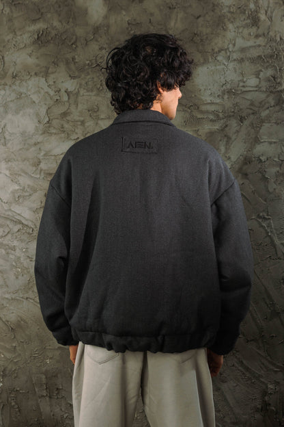 Charcoal Wool Bomber